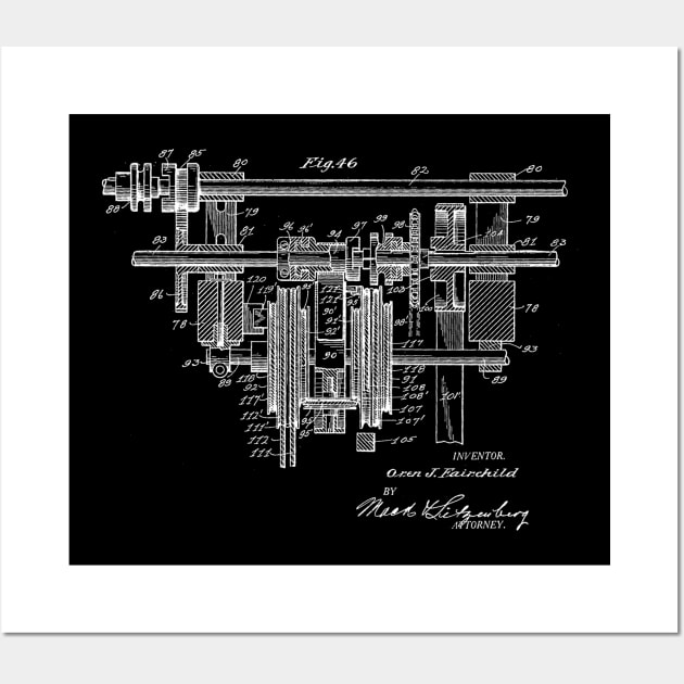 Automatic Bowling Machine Vintage Patent Drawing Wall Art by TheYoungDesigns